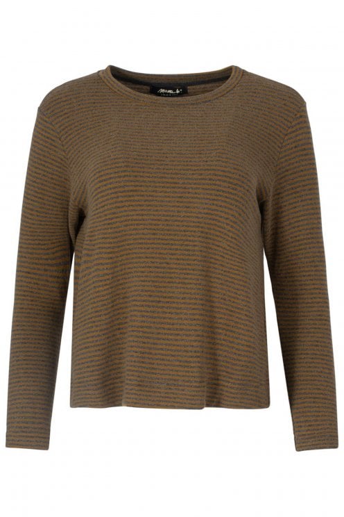Stripe Fleece Pullover Grigio