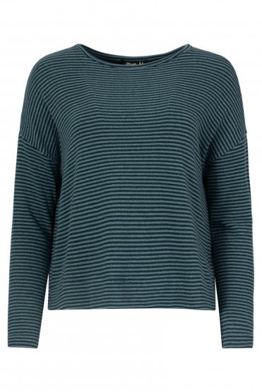 Stripe Fleece Relaxed Pullover Atlantic