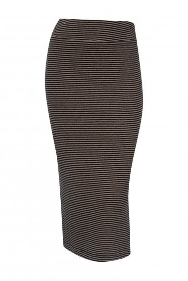 Stripe Fleece Skirt Notte/alpaca