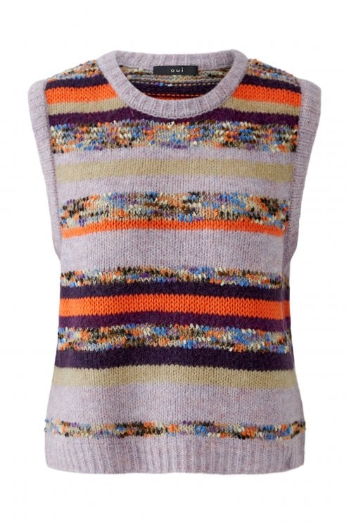 Stripe Knit Slipover Lilac/camel