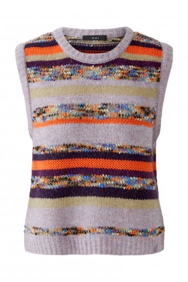 Stripe Knit Slipover Lilac/camel