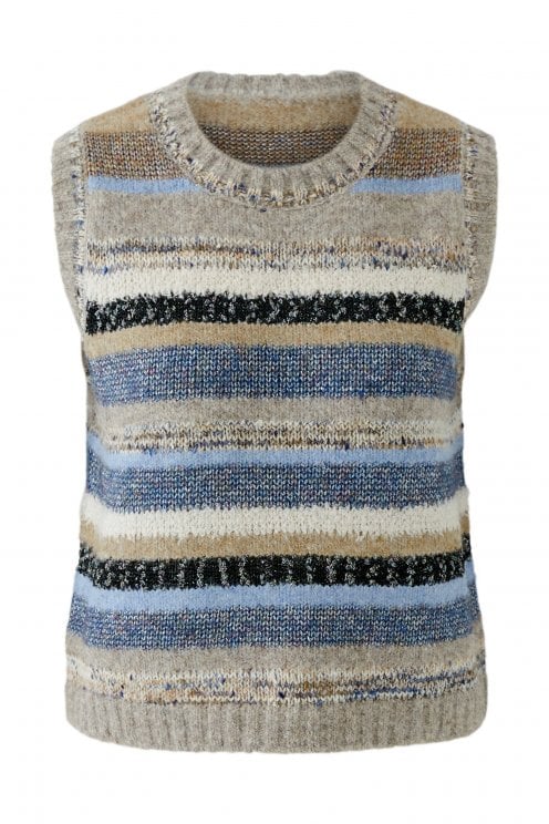 Stripe Mix Slipover Light Brown/blue