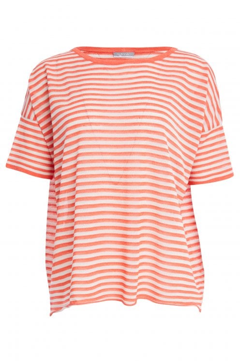 Striped Round Neck Top Camelia