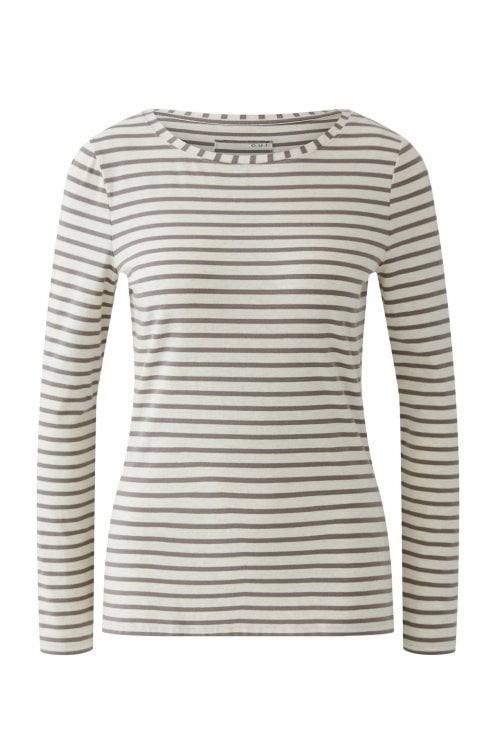 Sumiko Long Sleeve Tee Dark Brown/off White
