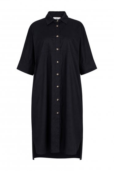 Super Relaxed Shirt Dress Black