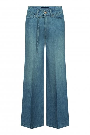 Sventy Belt Golden Lurex Pants Moonlight Blue