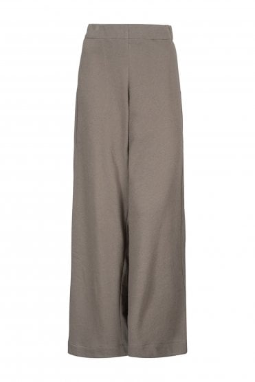 Terry Cotton Wide Leg Pants Khaki