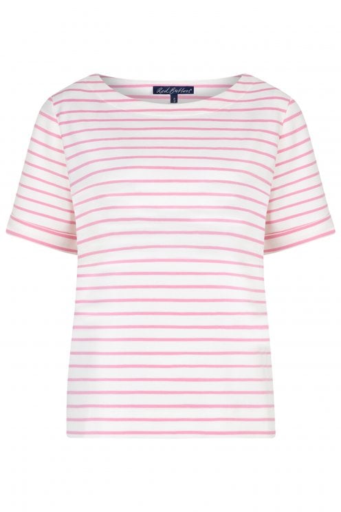 Terry Stripe Tee Pink
