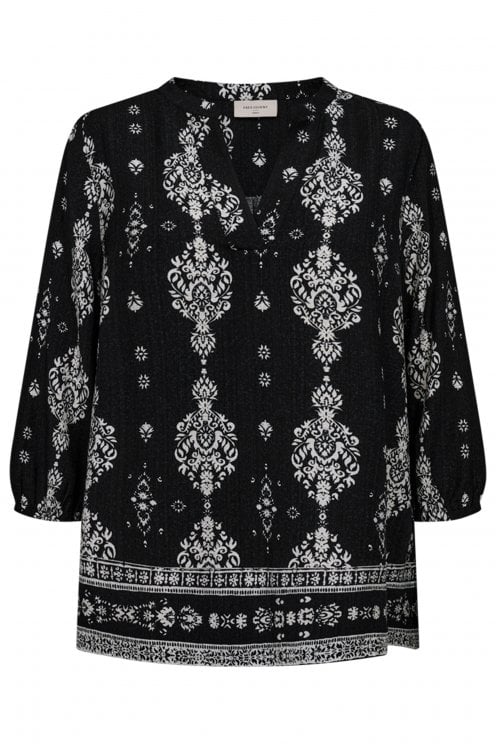 Tilly Print Blouse Black/off White
