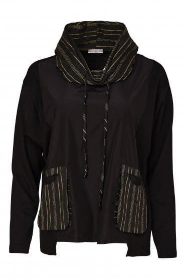 Top With Stripe Detail Black/avocado