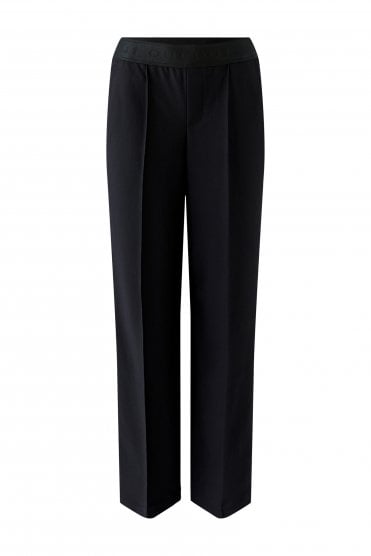Trouser With Elasticated Waistband Black