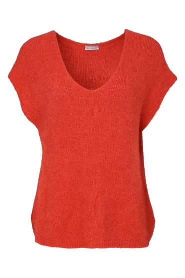 V-neck Soft Knit With Extended Shoulder Tigerlily