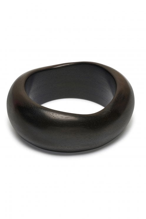 Vela Chunky Wooden Bangle Black