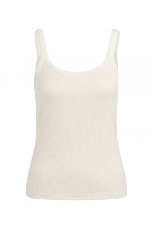 Vest With Mesh Trim Beige