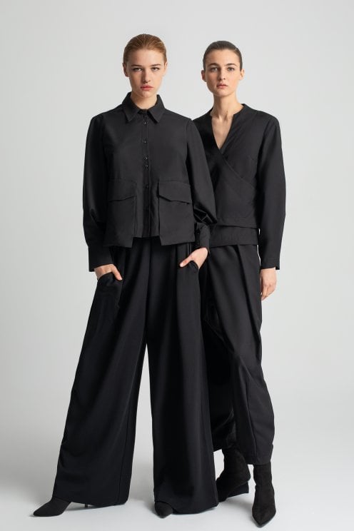 Wide Leg Palazzo Pants Black