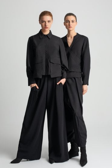 Wide Leg Palazzo Pants Black