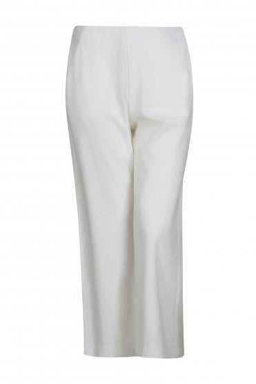 Wide Leg Trouser With Side Pocket Cream