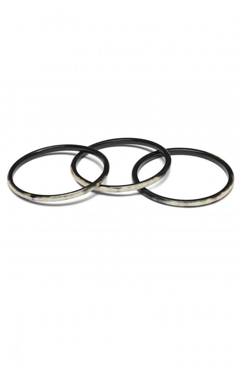 Zuri Horn Bangles (3) Black/natural