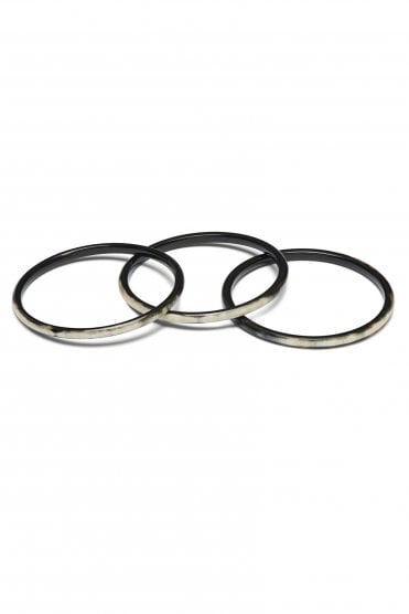 Zuri Horn Bangles (3) Black/natural
