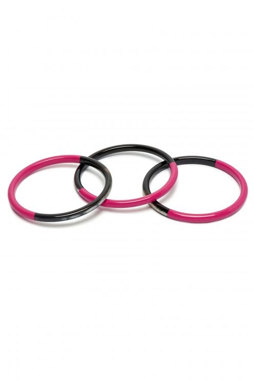 Zuri Horn Bangles (3) Fuchsia
